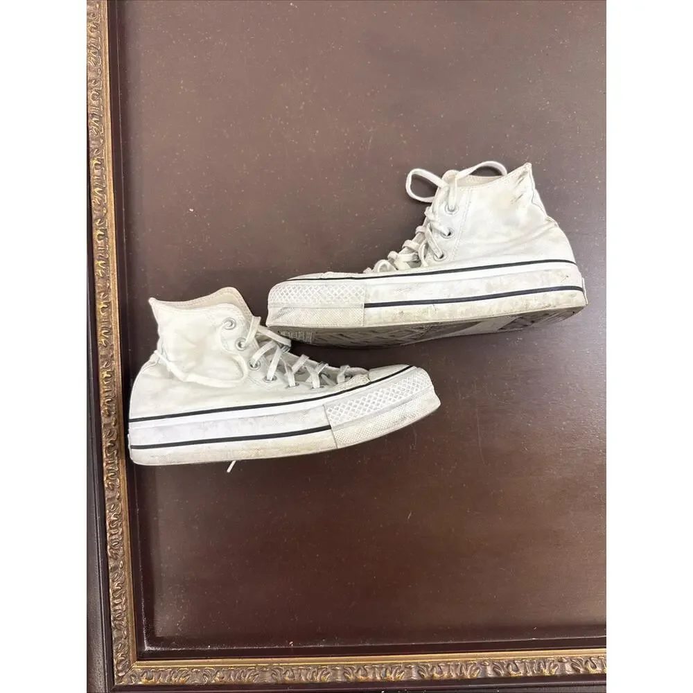 Converse Chuck Taylor All Star High Top White Canvas Lace-Up Sneakers 7